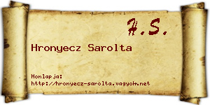 Hronyecz Sarolta névjegykártya