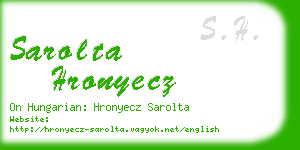 sarolta hronyecz business card